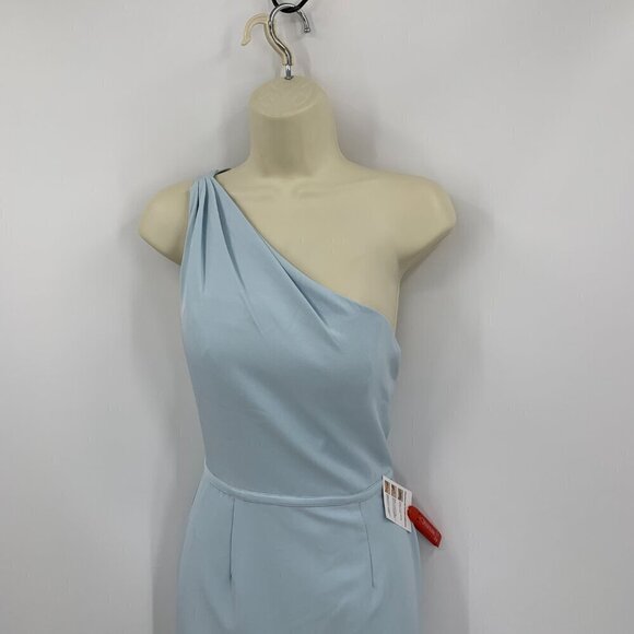 Ieena Mac Duggal one shoulder maxi gown dress formal ice light blue long new 4 - Picture 3 of 8